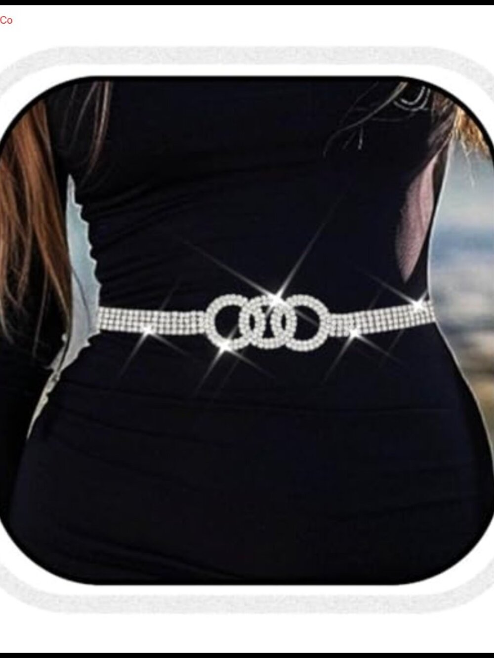 Rhinestone Chain Belt Glass Alloy Adjustable Waist Jewelry for Dresses